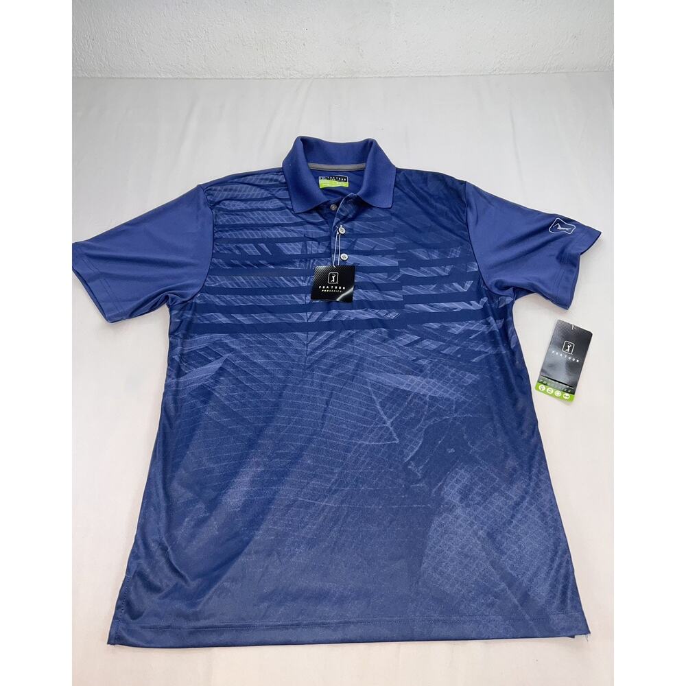 PGA Tour Men's PGA Tour Pro Series Athletic Fit 3-Button Polo Golf Shirt, M